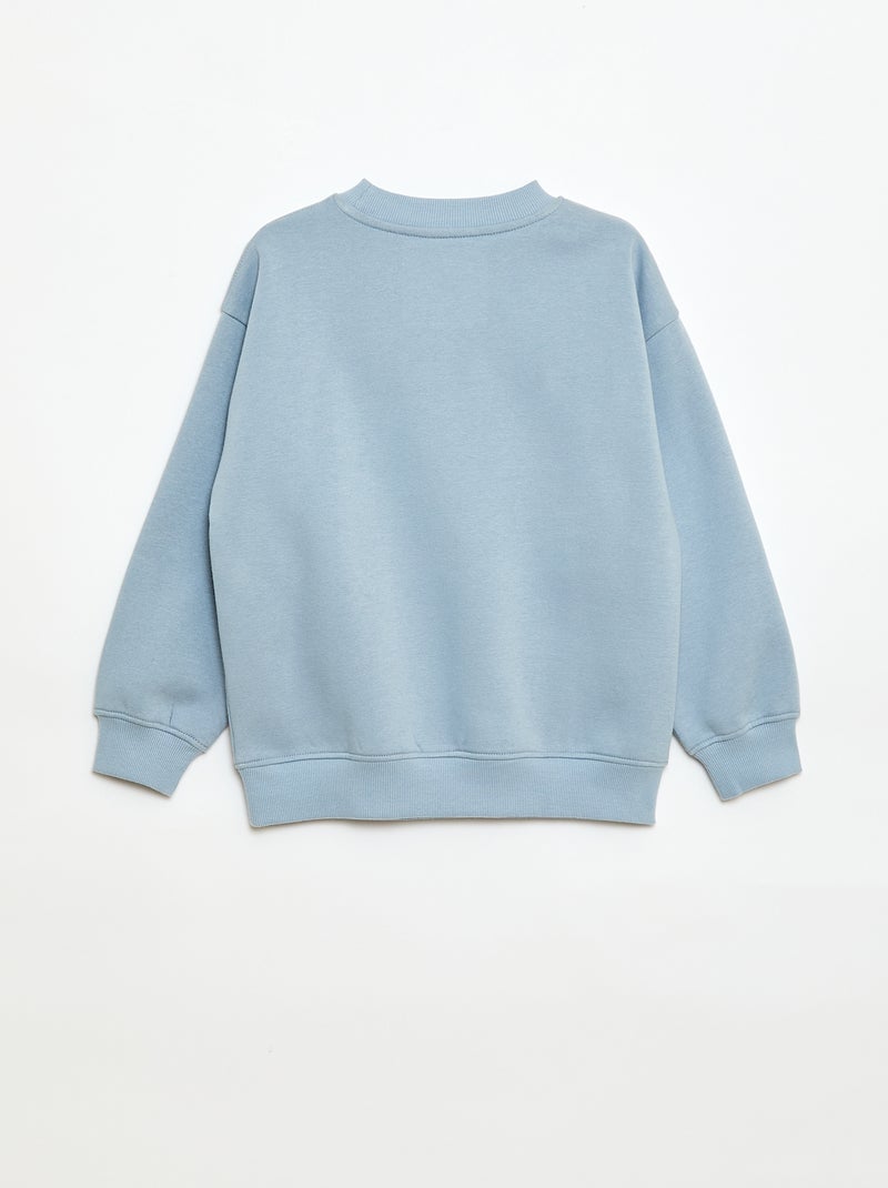 Loose sweater met "brother"-motief Blauw - Kiabi