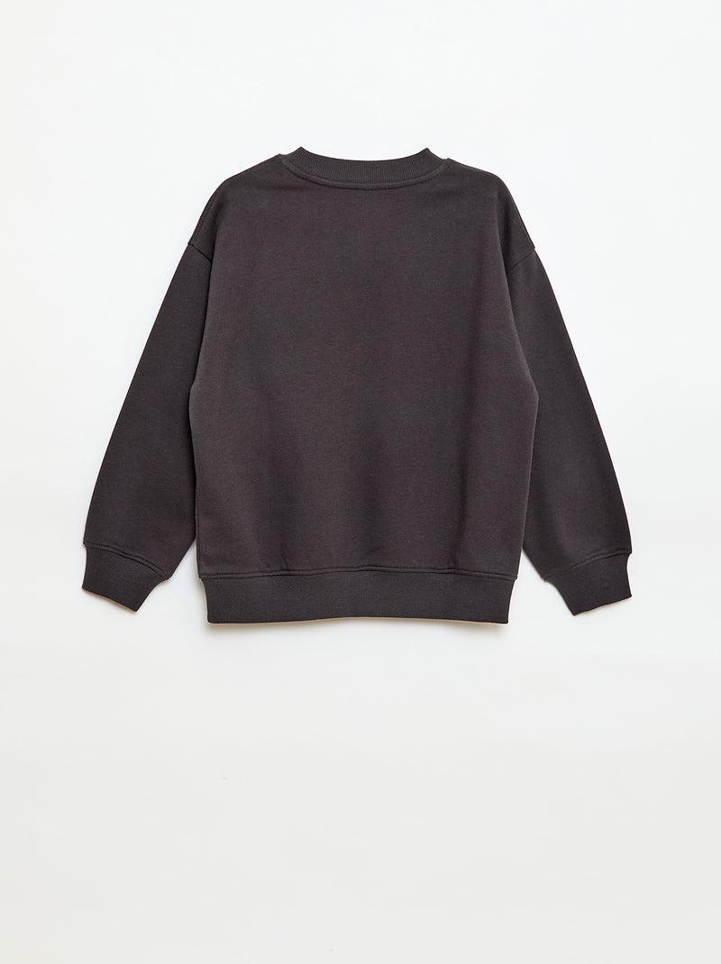 Loose sweater met "brother"-motief Grijs - Kiabi
