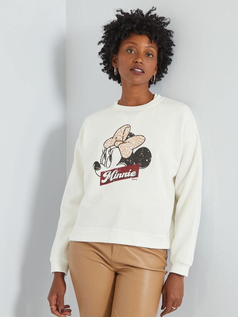 Loose sweater met print 'Disney' WIT - Kiabi