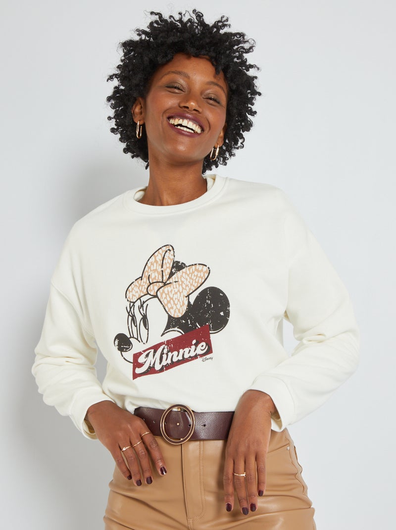 Loose sweater met print 'Disney' WIT - Kiabi
