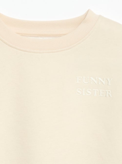 Loose sweater met "sister"-motief - Kiabi