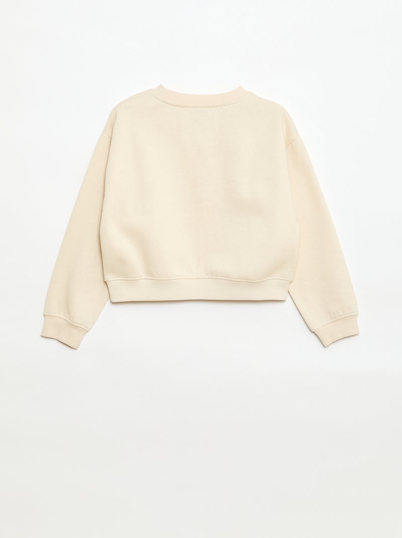 Loose sweater met "sister"-motief Biege - Kiabi