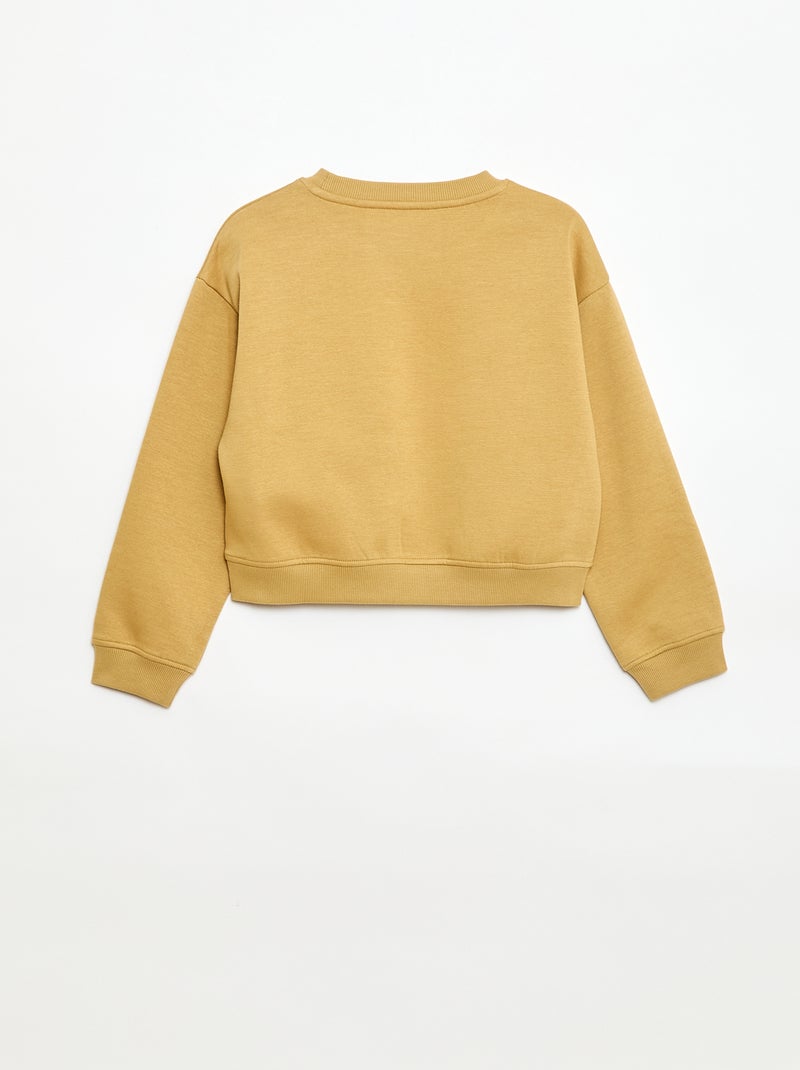 Loose sweater met "sister"-motief Geel - Kiabi