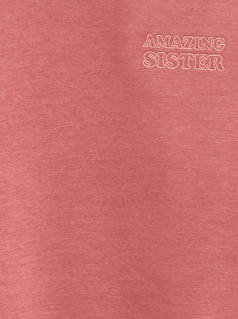 Loose sweater met "sister"-motief Rose - Kiabi