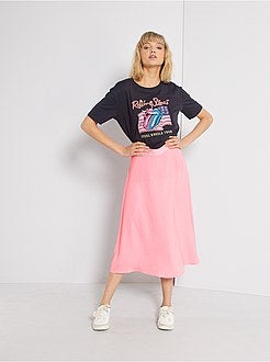 Damesmode maat 34-48 - Los T-shirt 'Rolling Stones' - Kiabi