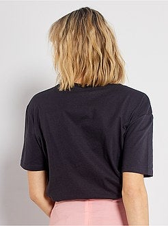 Damesmode maat 34-48 - Los T-shirt 'Rolling Stones' - Kiabi