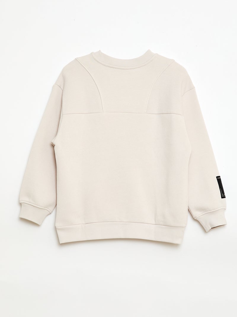 Losse sweater van fleece Biege - Kiabi
