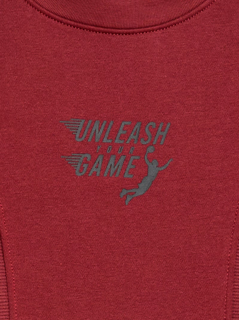 Losse sweater van fleece Rood - Kiabi