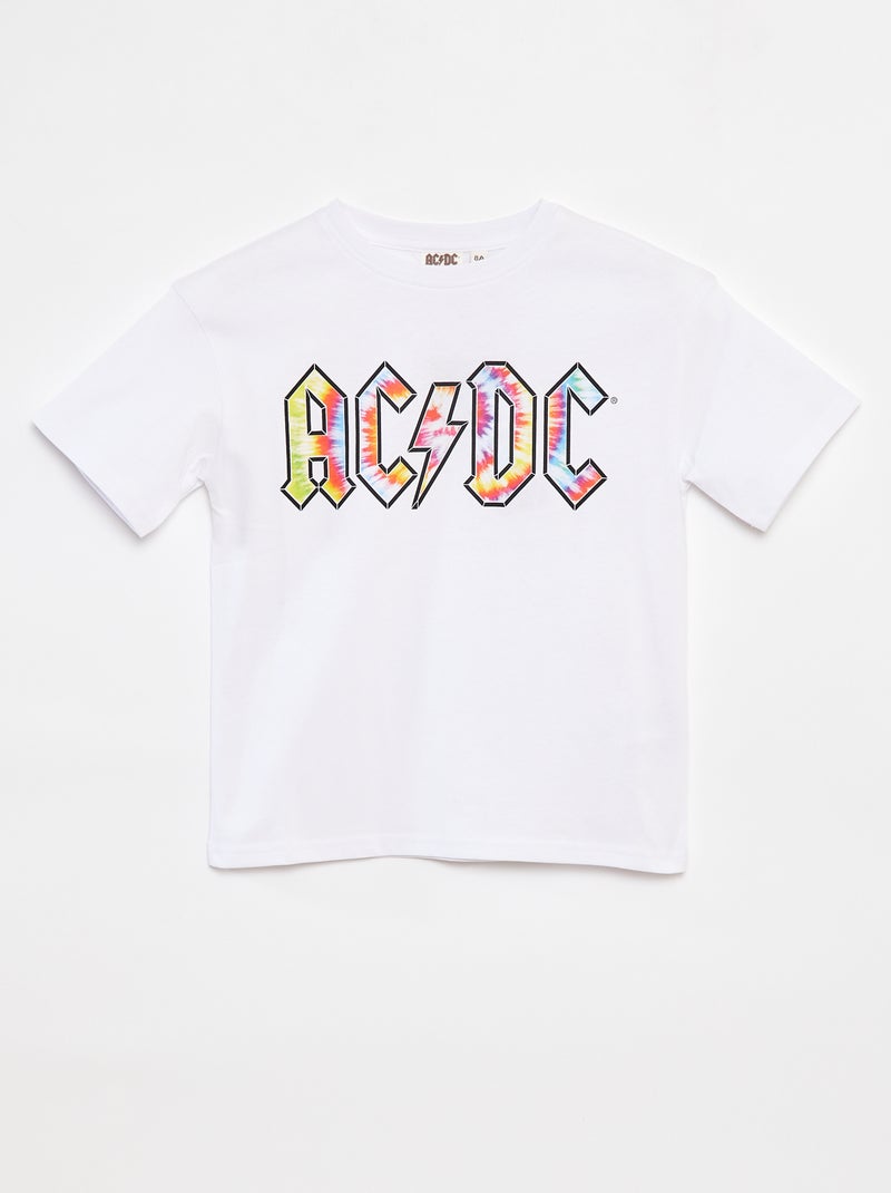 Losvallend T-shirt 'AC/DC' wit - Kiabi