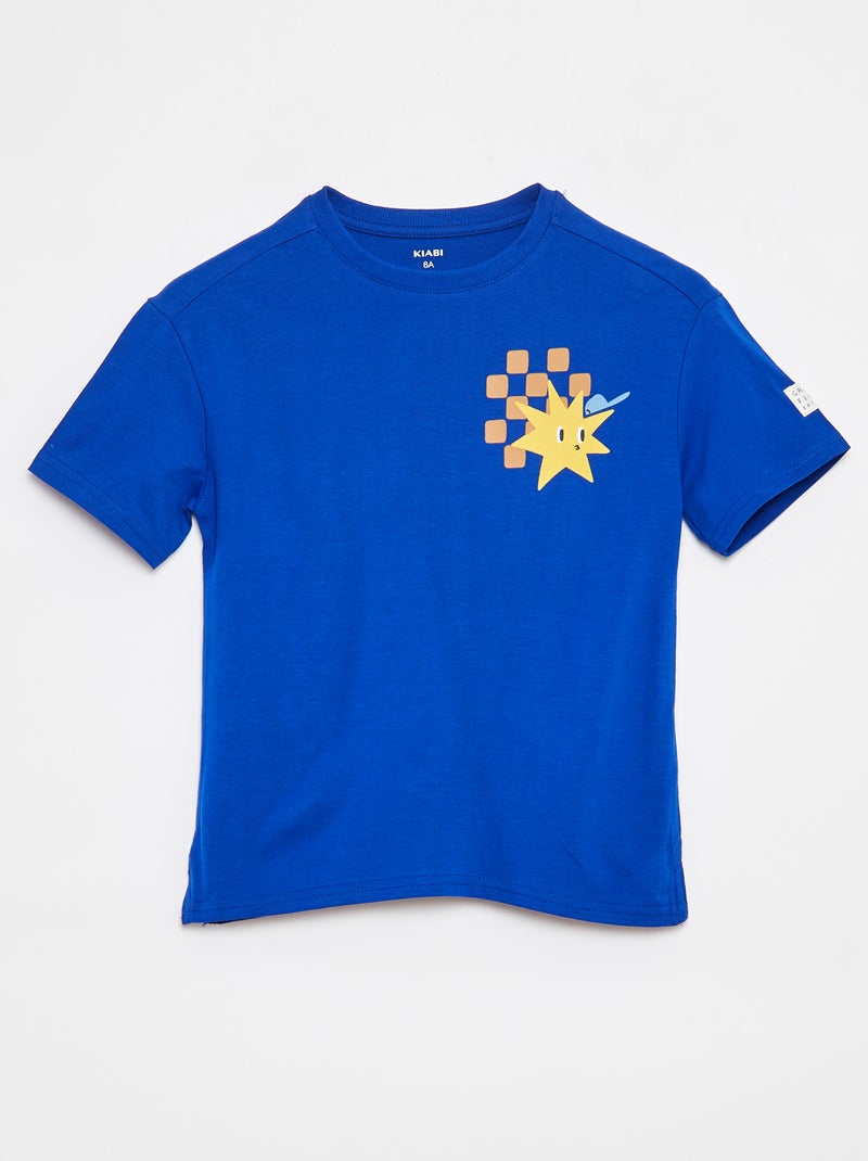 Losvallend T-shirt met applicatie - Grafik Edition Blauw - Kiabi
