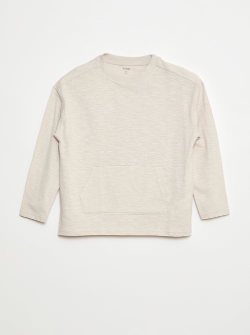 Losvallend T-shirt met kangoeroezak - Kiabi