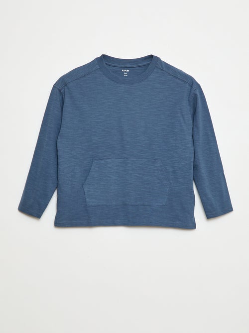 Losvallend T-shirt met kangoeroezak - Kiabi