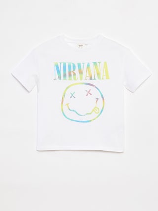 Losvallend T-shirt met korte mouwen 'Nirvana'