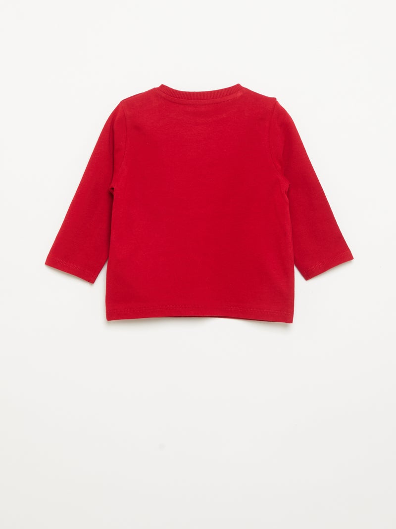 Losvallend T-shirt met lange mouwen 'Disney' 'Stitch' Rood - Kiabi