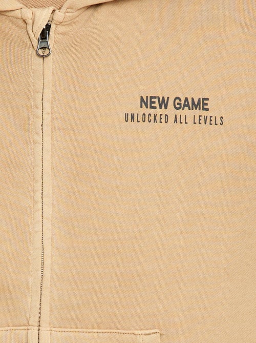 Losvallend vest met capuchon en animatie op de rug van katoen - Kiabi