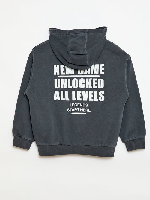 Losvallend vest met capuchon en animatie op de rug van katoen - Kiabi