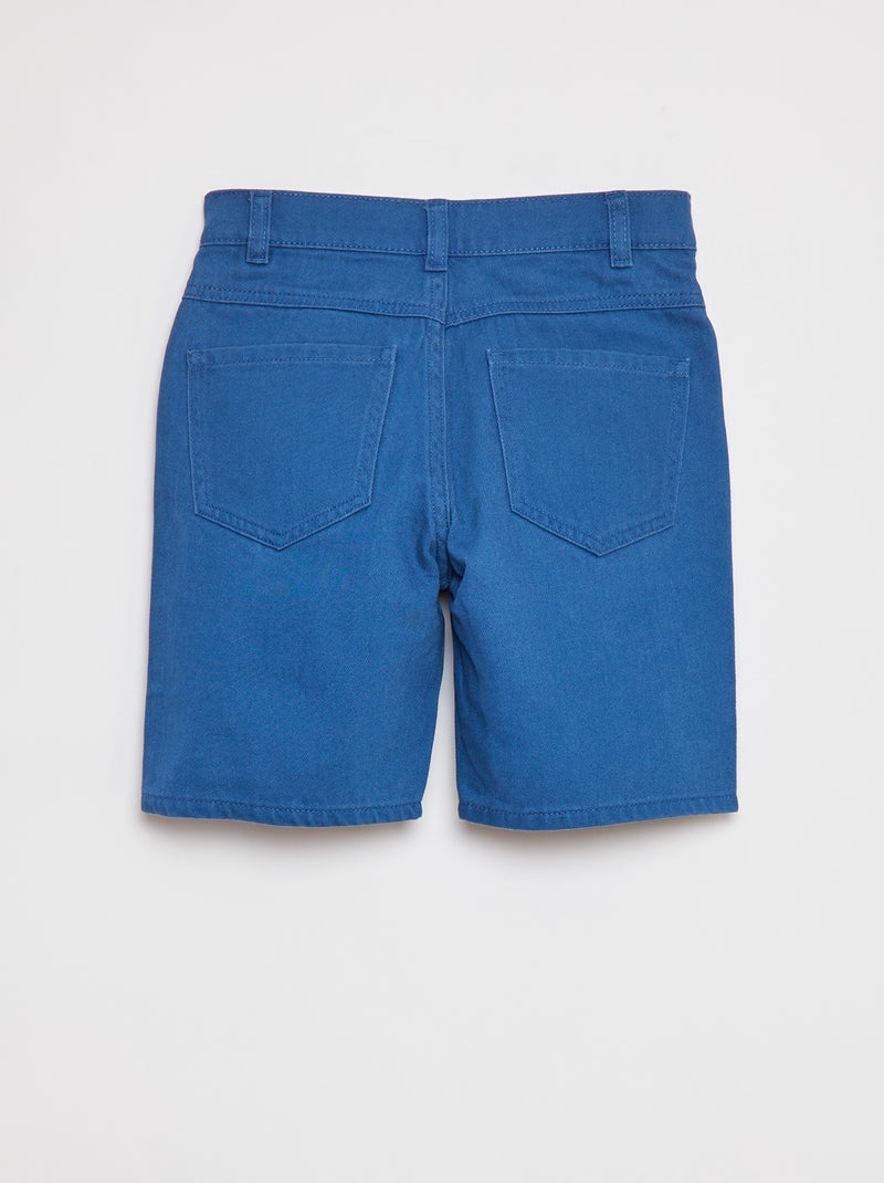 Losvallende bermuda van keperstof BLAUW - Kiabi