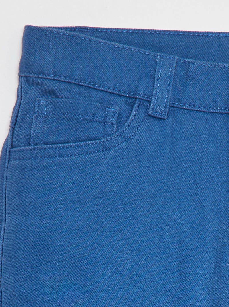 Losvallende bermuda van keperstof BLAUW - Kiabi