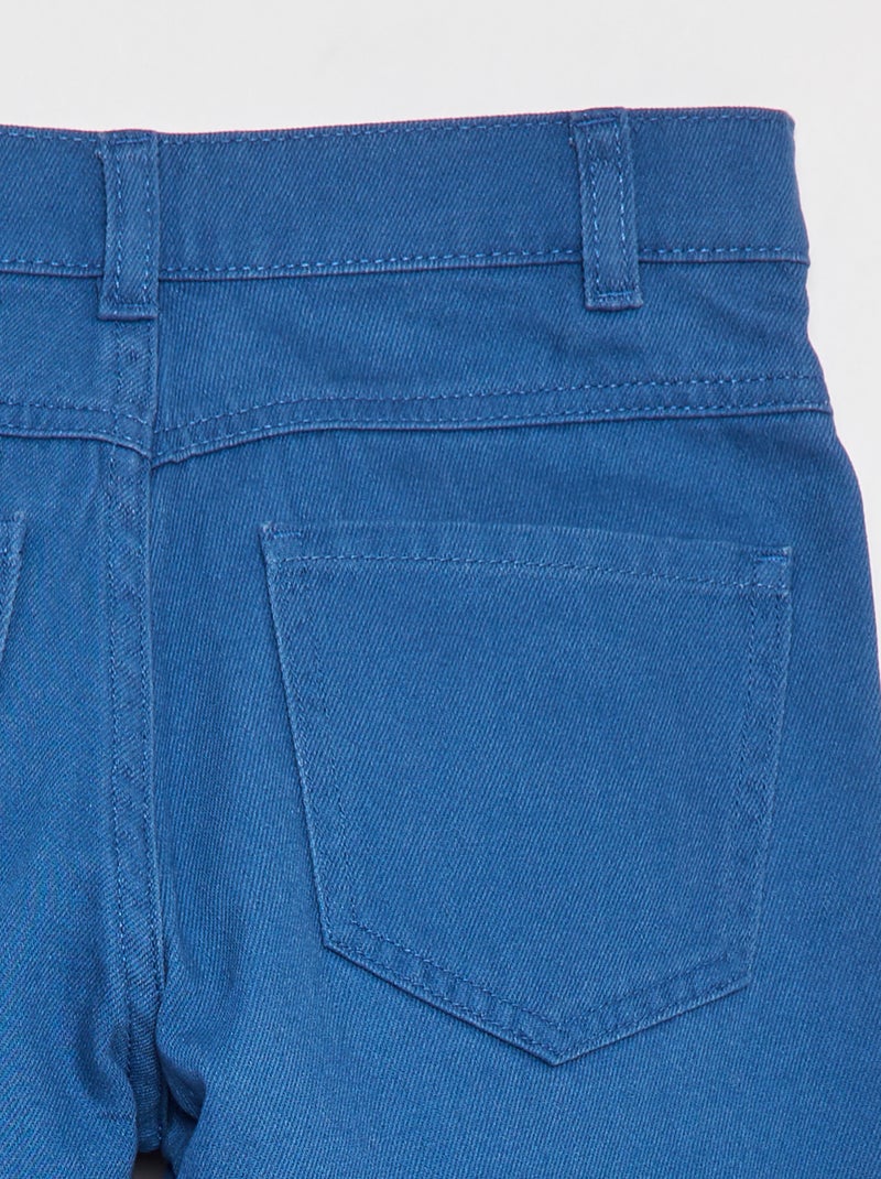 Losvallende bermuda van keperstof BLAUW - Kiabi