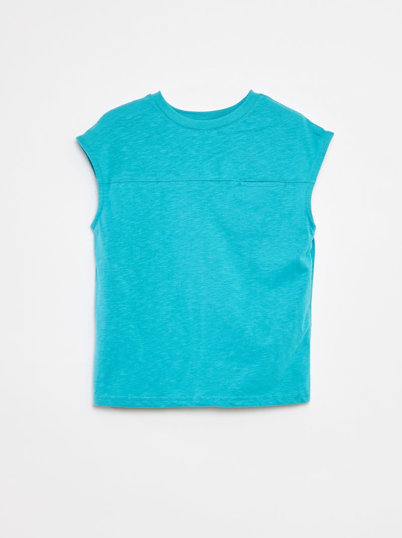 Losvallende singlet met figuurnaad aan de voorzijde BLAUW - Kiabi
