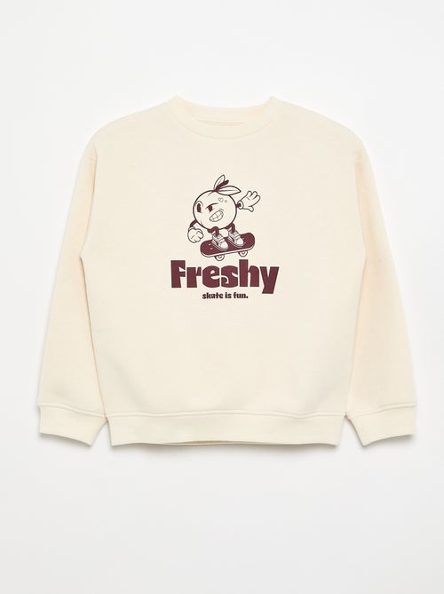 Losvallende sweater met print - Kiabi