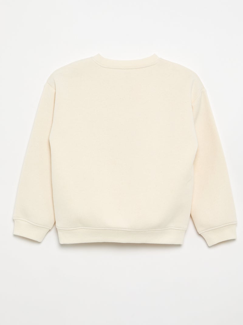Losvallende sweater met print Beige - Kiabi