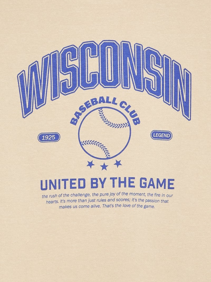 Losvallende sweater met print Biege - Kiabi