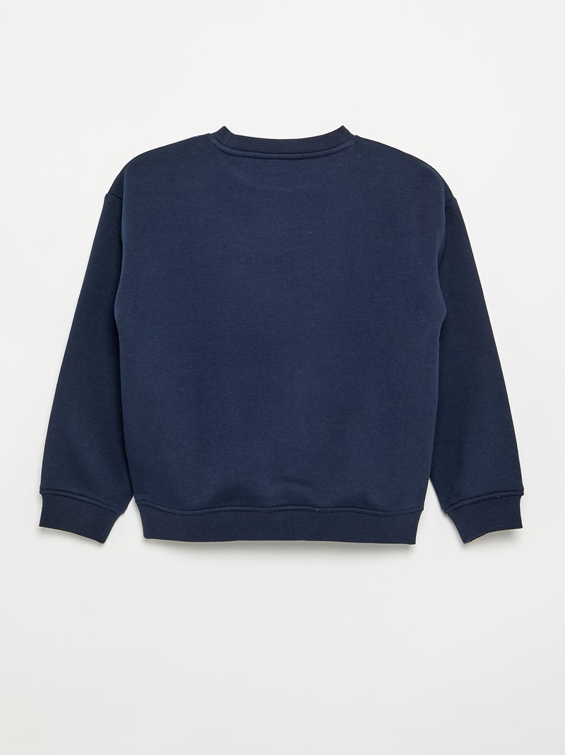Losvallende sweater met print Blauw - Kiabi