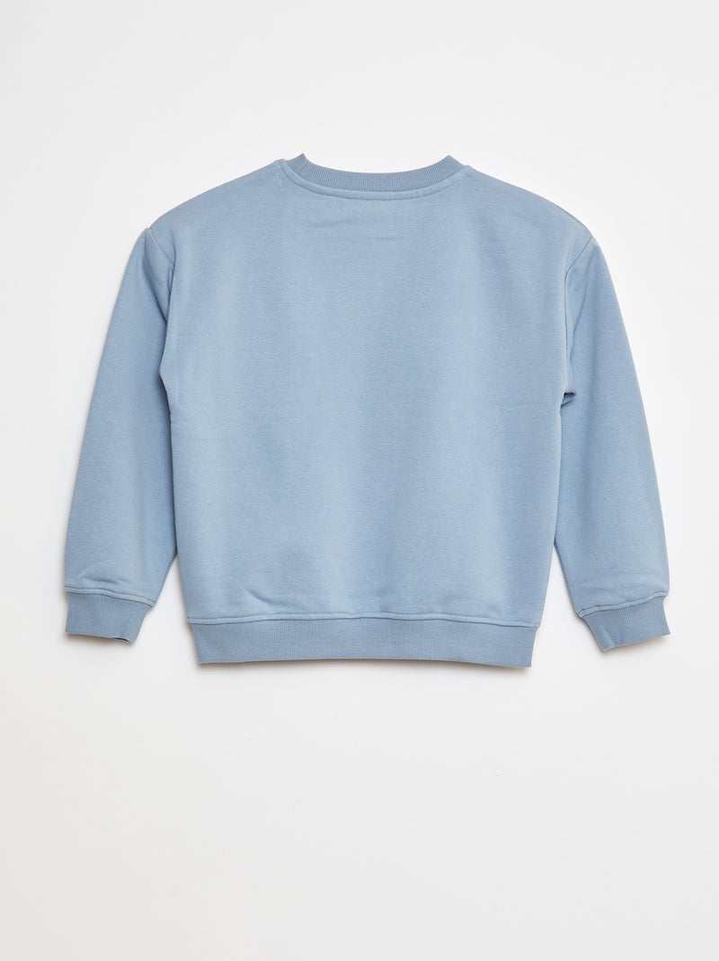 Losvallende sweater met print Blauw - Kiabi
