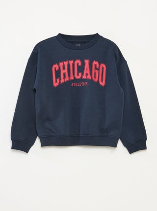 Losvallende sweater met print