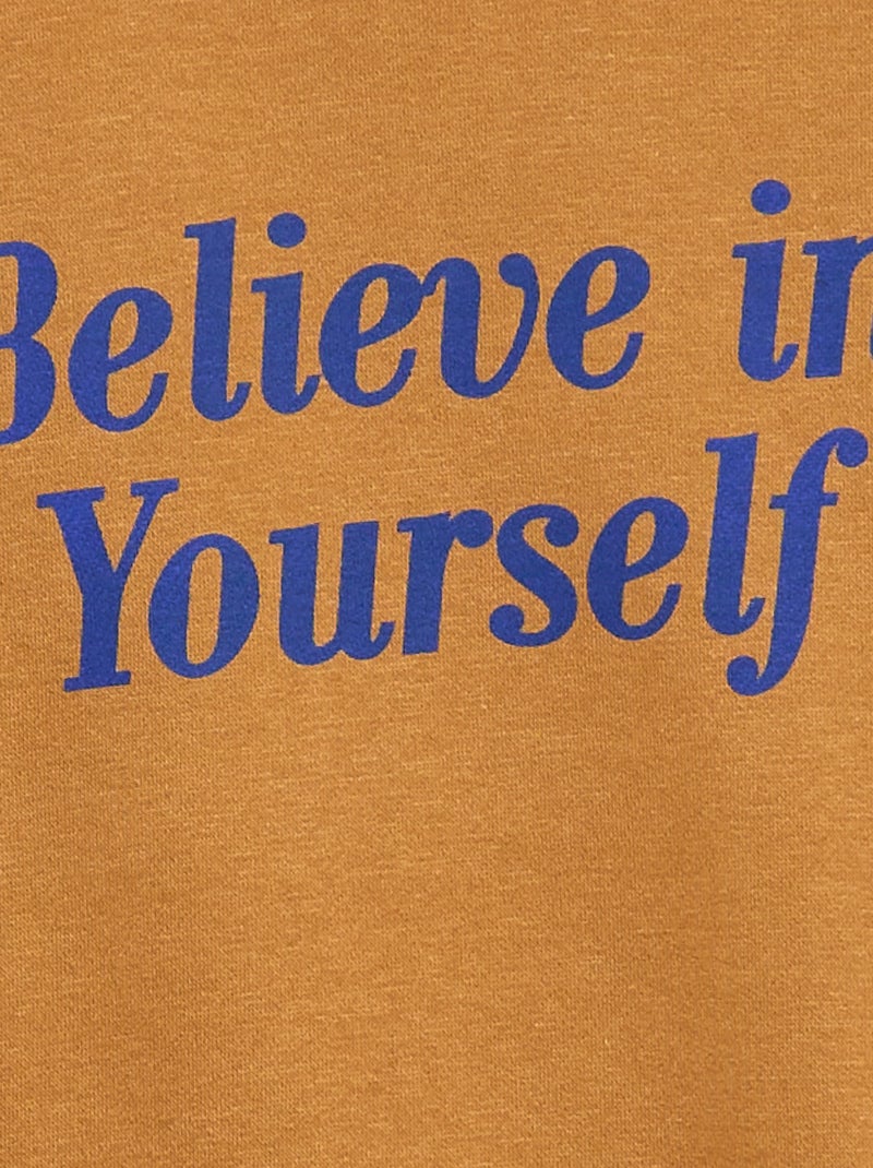 Losvallende sweater met print Bruin - Kiabi