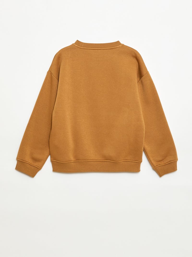 Losvallende sweater met print Bruin - Kiabi