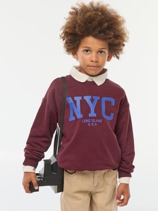 Losvallende sweater met print