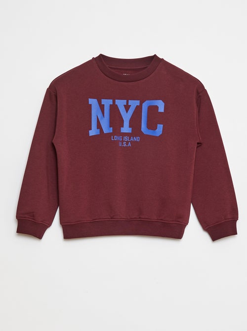 Losvallende sweater met print - Kiabi