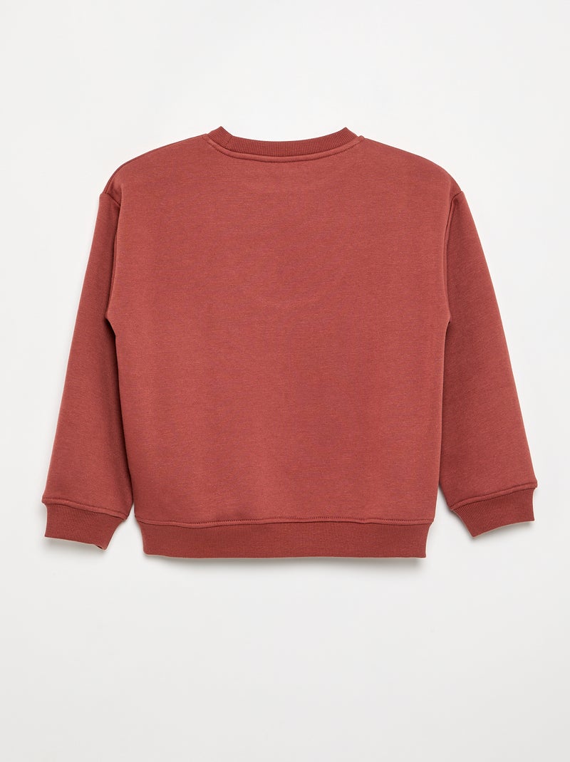 Losvallende sweater met print Bruin - Kiabi