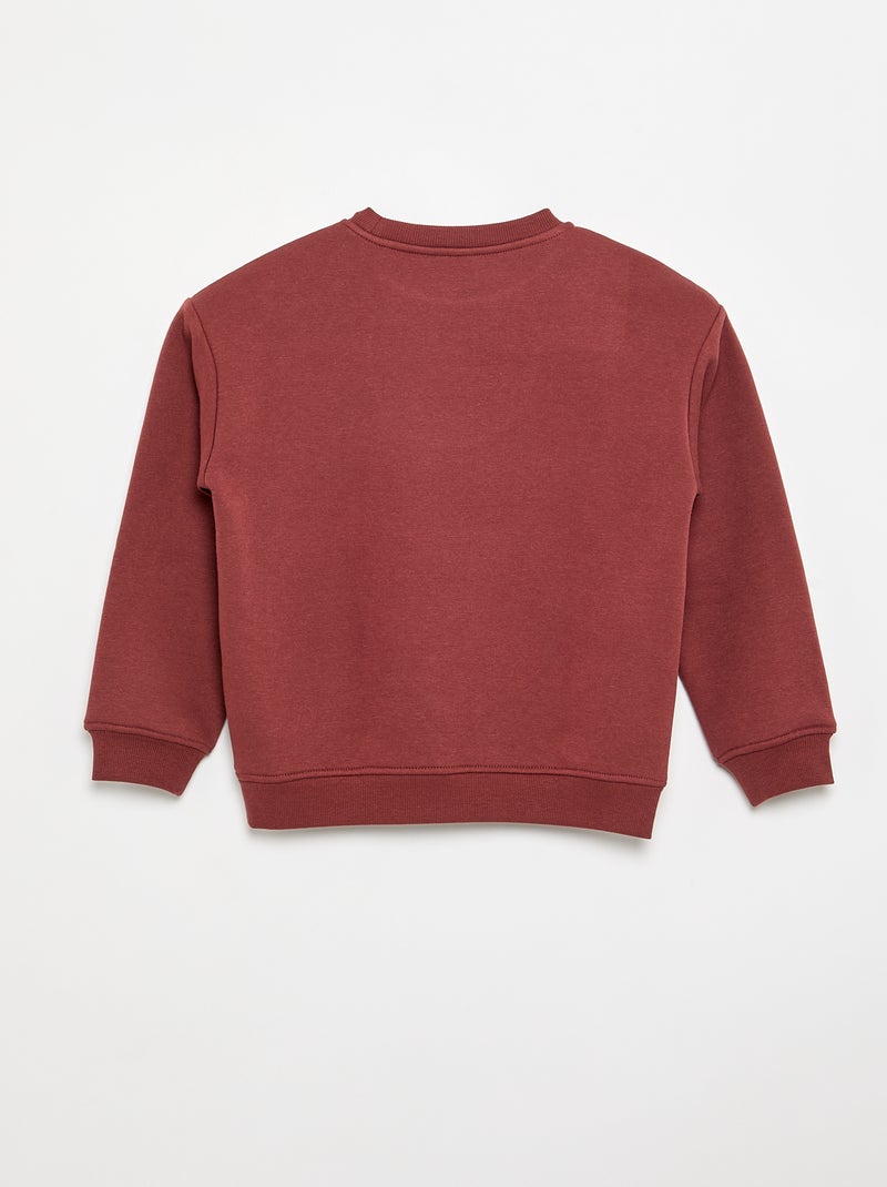 Losvallende sweater met print Bruin - Kiabi