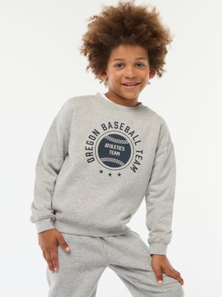 Losvallende sweater met print