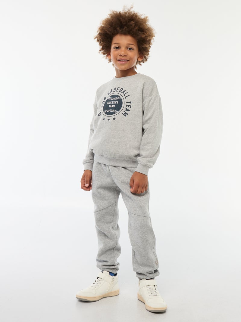 Losvallende sweater met print Grijs - Kiabi