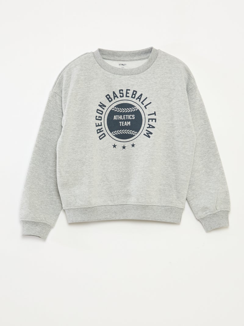 Losvallende sweater met print Grijs - Kiabi