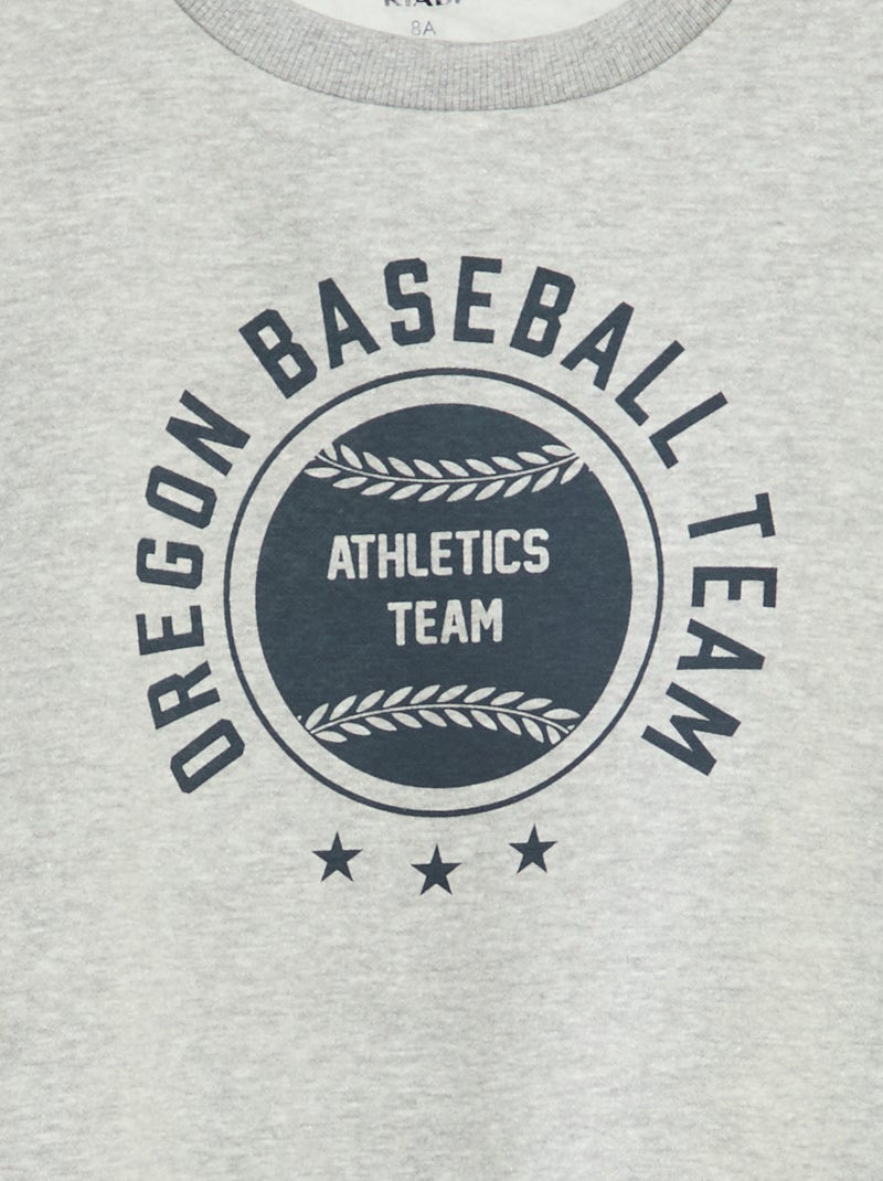 Losvallende sweater met print Grijs - Kiabi