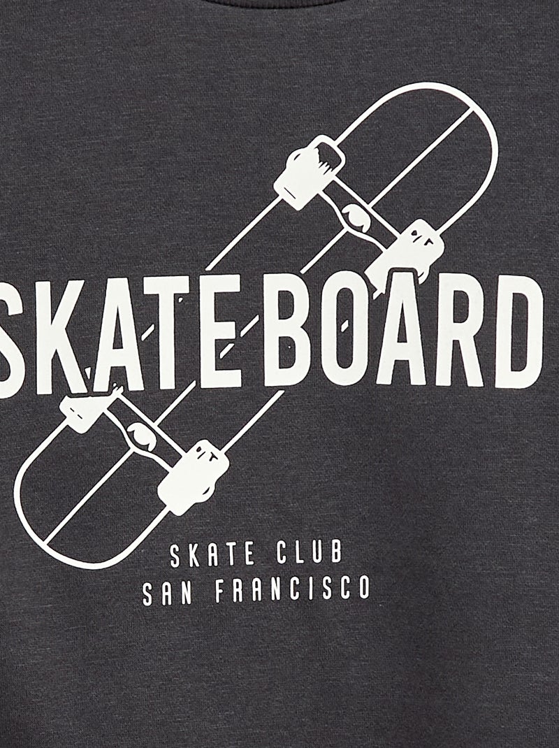 Losvallende sweater met print Grijs - Kiabi