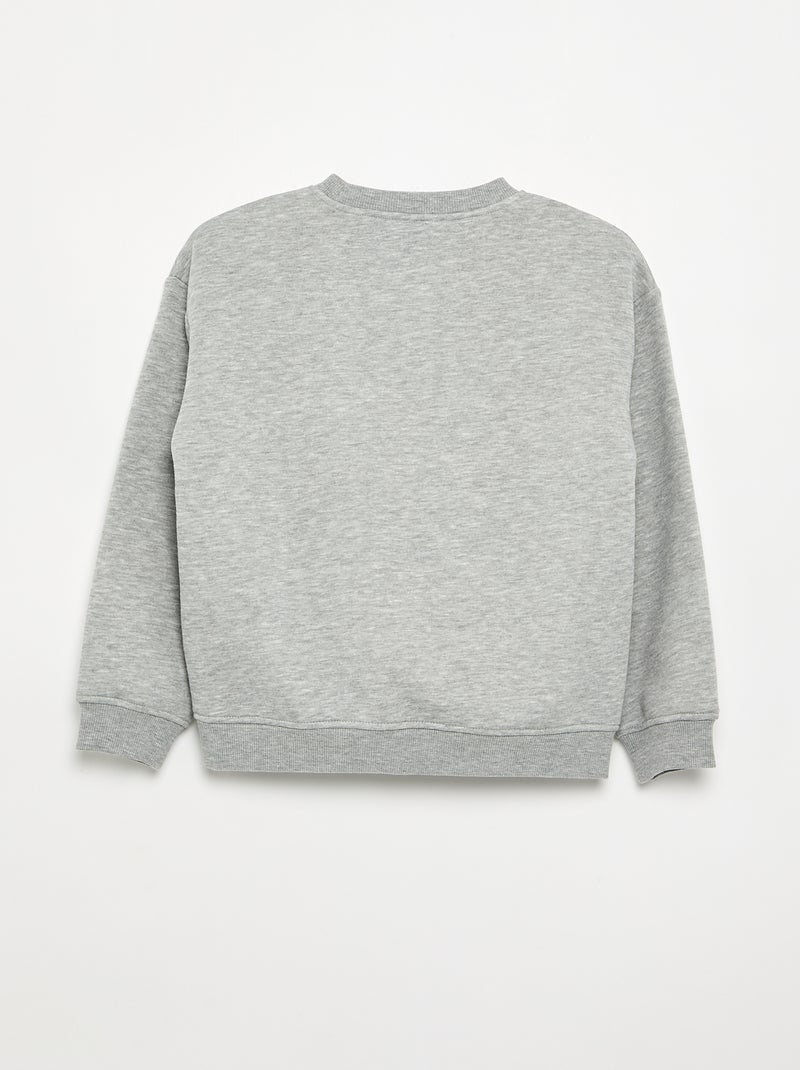 Losvallende sweater met print Grijs - Kiabi