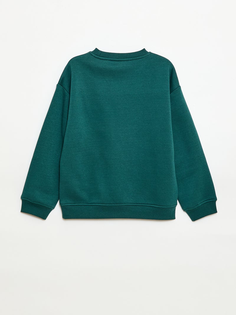 Losvallende sweater met print Groen - Kiabi