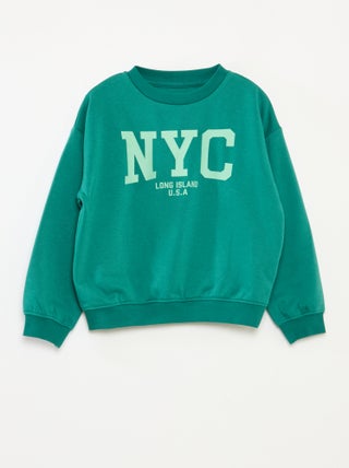 Losvallende sweater met print