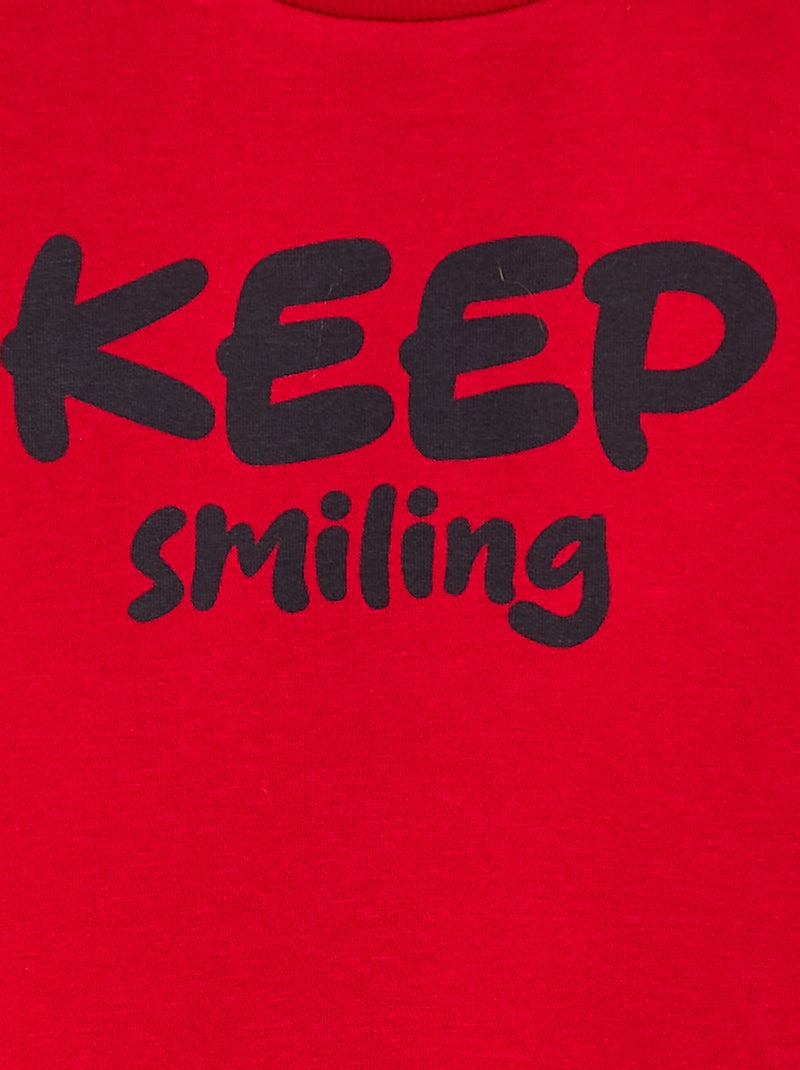 Losvallende sweater met print Rood - Kiabi