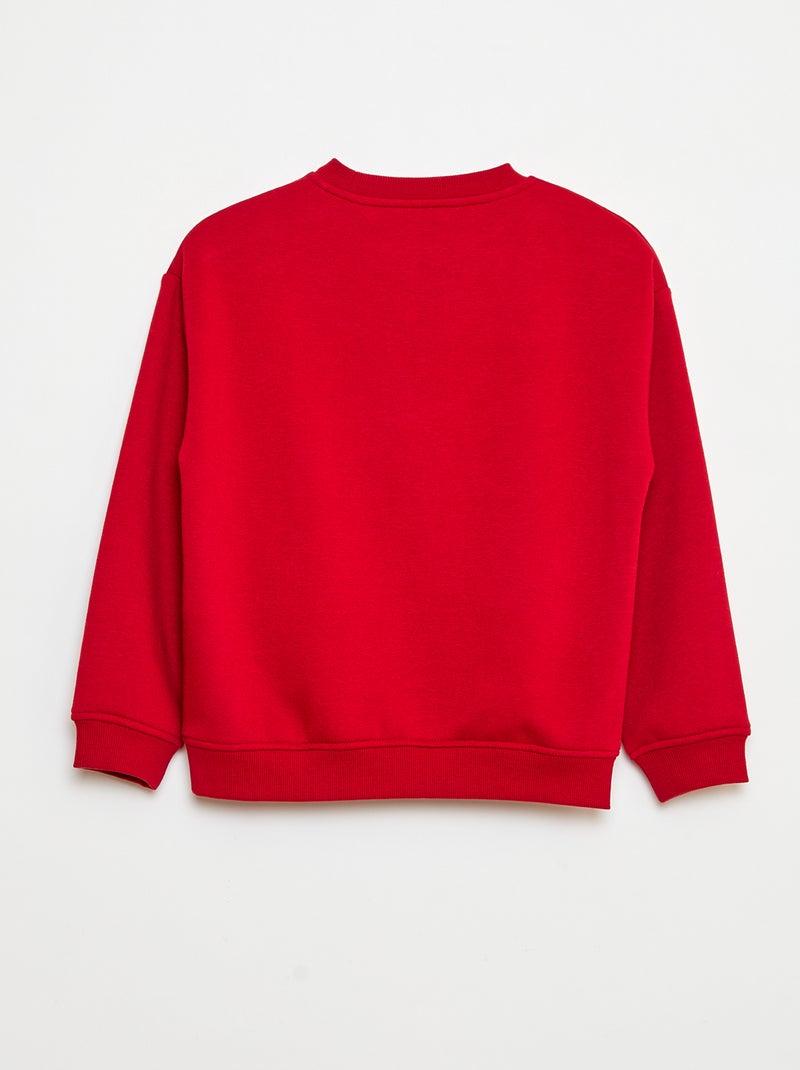 Losvallende sweater met print Rood - Kiabi