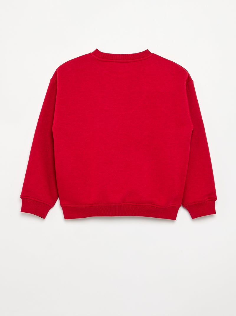 Losvallende sweater met print Rood - Kiabi