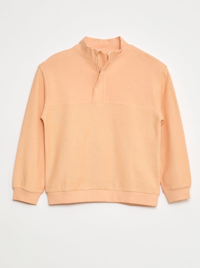 Losvallende sweater met schipperskraag Oranje - Kiabi