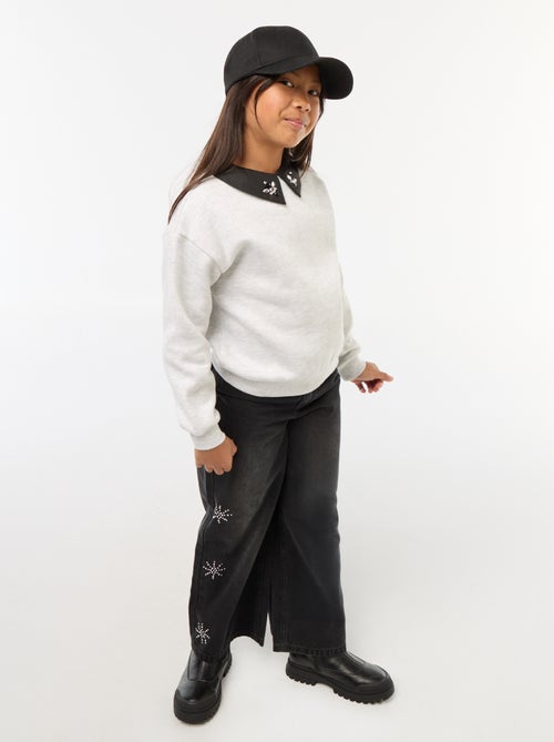 Losvallende sweater met straskraagje - Kiabi