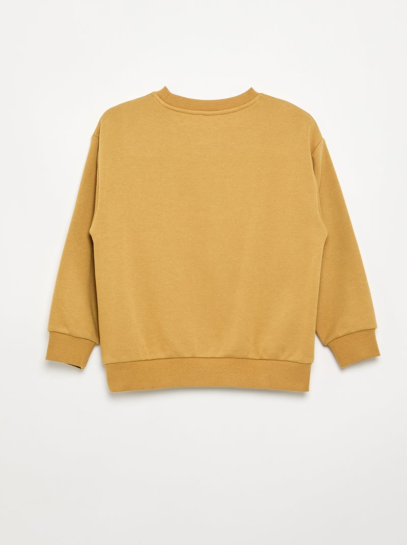 Losvallende sweater van molleton Mosterdgeel - Kiabi